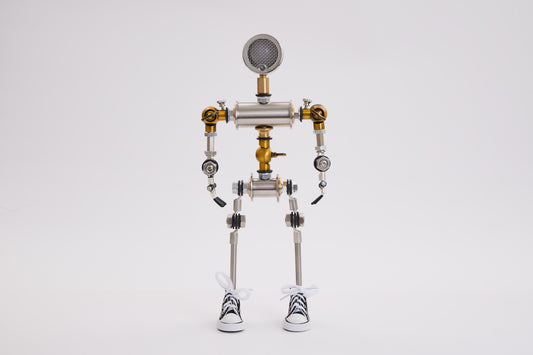 Robot Character Desk Lamp | Cyberpunk Table Light with Fun Industrial Design