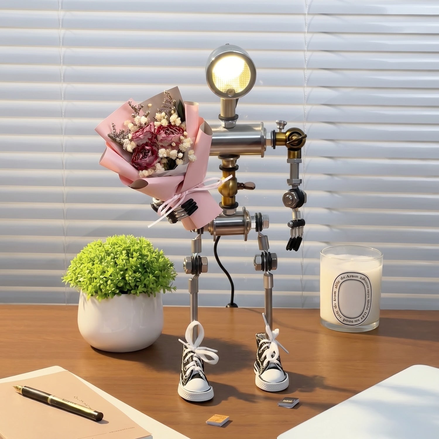 LiveCozee Mini Dried Flower Bouquet - Multi-Color Rose Pink Bouquet